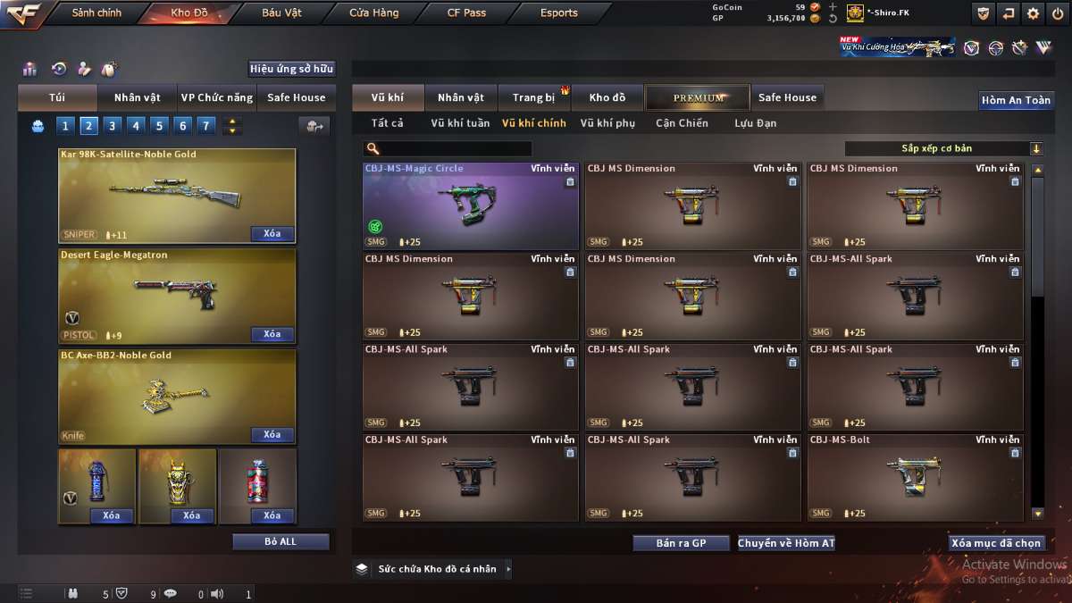 shop acc cf uy tin gia re